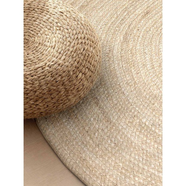 Kahepoolne/käsitsi kootud džuudist vaip heledas naturaalses värvitoonis 160x230 cm Braided - Hanse Home-image-3