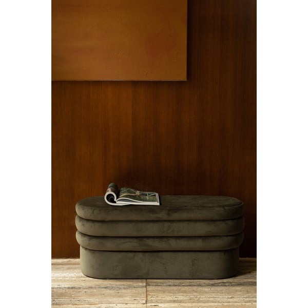 Khaki värvi sametist pink Aditi - Dutchbone-image-1