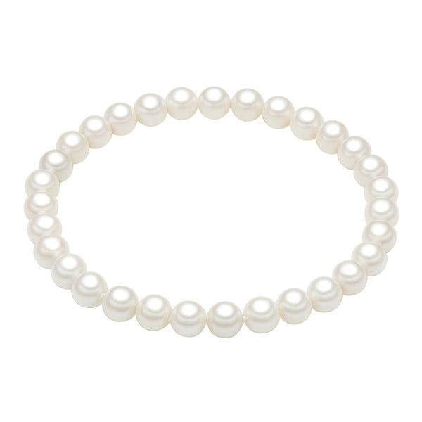Bilý perlový náramek Muschel, bílé perly ⌀ 0,6 x délka 16 cm