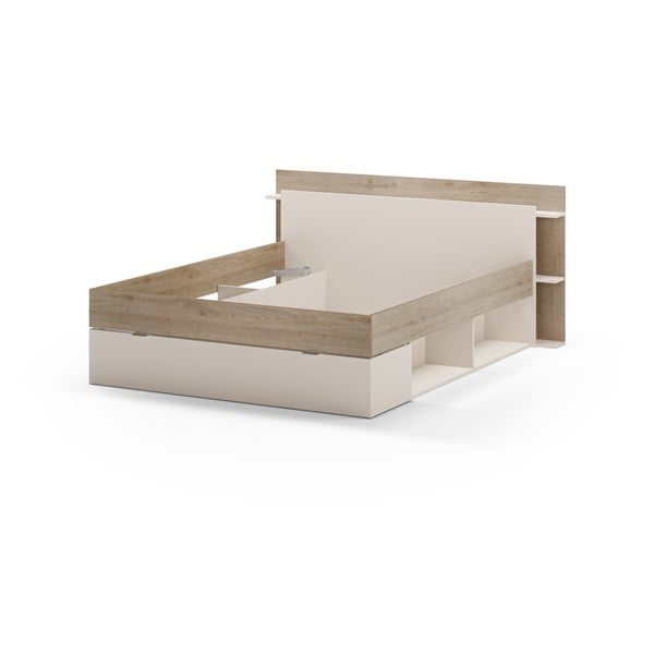 Valge tammespoonist kaheinimesevoodi ilma voodipõhjata 160x200 cm Albo - Marckeric-image-4