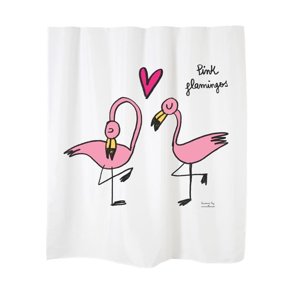 Sprchový závěs Flamingos White