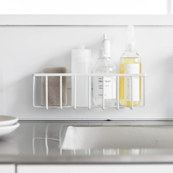 Valge metallist pesuvahendi riiul (ilma puurimiseta) Film Hook - YAMAZAKI-image-3