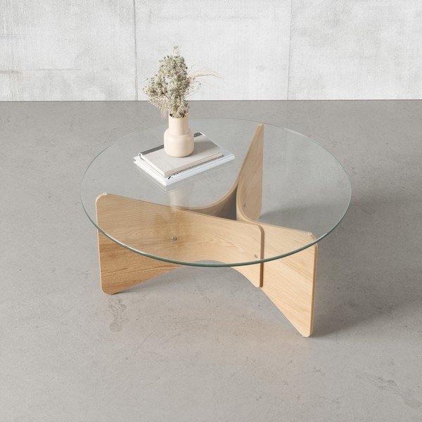 Ümmargune klaasist diivanilaud ø 84 cm Madera - Umbra-image-1