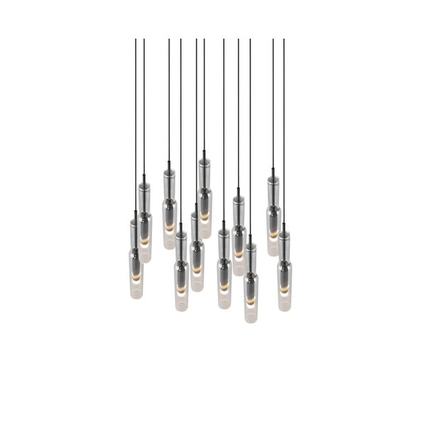 Must-hõbedane LED rippvalgusti klaasist varjuga ø 50 cm Lucent - Trio Select-image-1