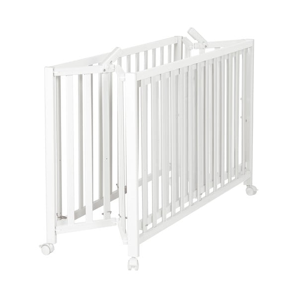 Ratastel kokkupandav valge võrevoodi 60x120 cm Fold up - Roba-image-2