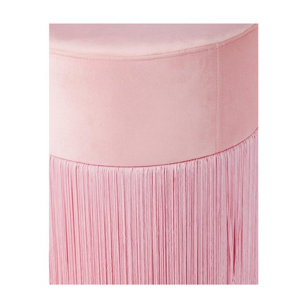 Růžový puf se sametovým potahem Velvet Atelier, ø 36 cm-image-3