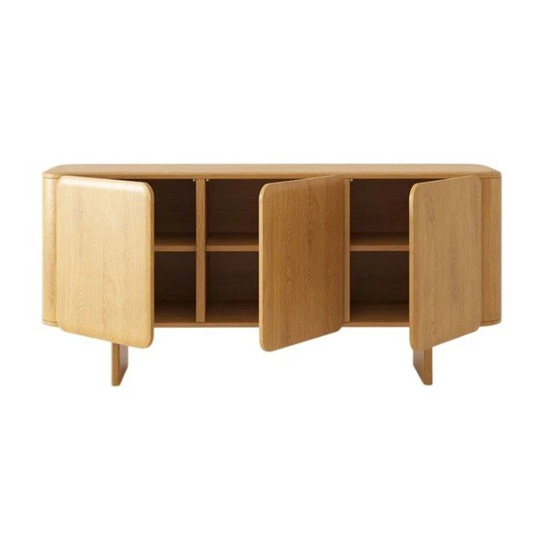 Naturaalsest tammepuidust kummut 160x76x45 cm Charlotte - Micadoni-image-1