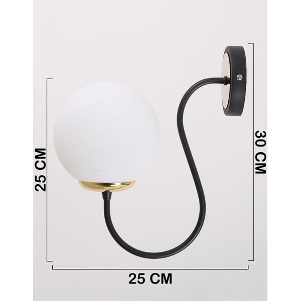 Must-valge seinalamp ø 15 cm Oslo - Squid Lighting-image-4