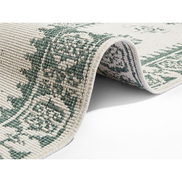 Roheline ja kreemikas õuevaip , 80 x 350 cm Duque - NORTHRUGS-image-1