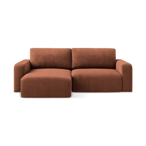 Šenilldiivanvoodi/panipaigaga nurgadiivan terrakota värvi (vasak nurk/diivanvoodiga) Kona - Makamii