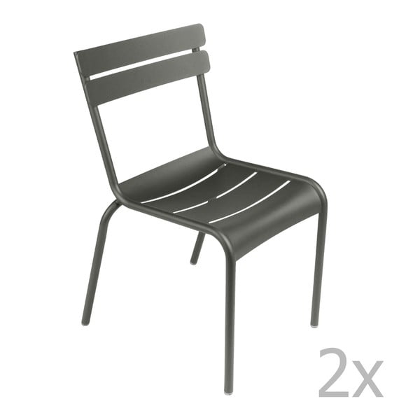 Sada 2 šedých židlí Fermob Luxembourg