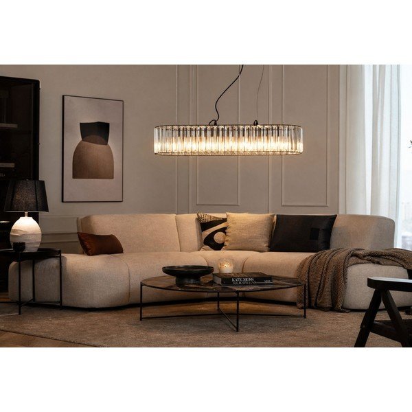 Metallist ripplamp klaasist varjuga Akiko - Premier Housewares-image-3
