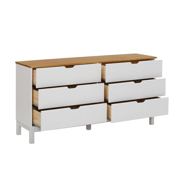 Valge männipuidust madal kapp 150x75 cm Post - Støraa-image-3