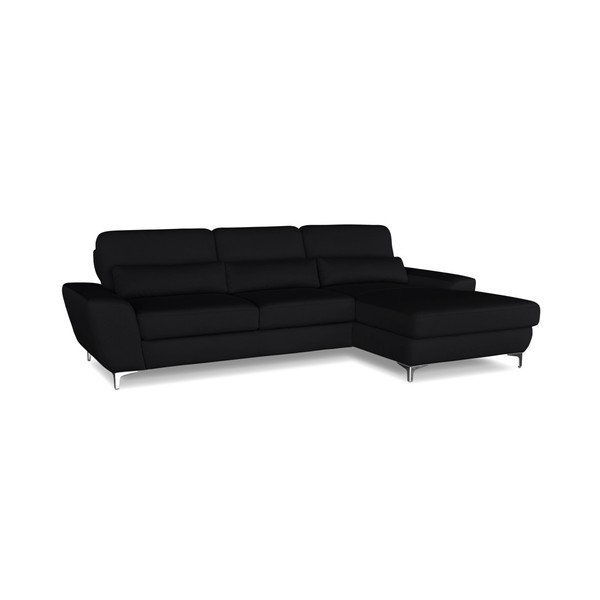 Černá rohová rozkládací pohovka Windsor & Co. Sofas Omega, pravý roh-image-2