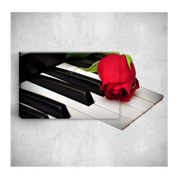 Nástěnný 3D obraz Mosticx Rose On Piano, 40 x 60 cm