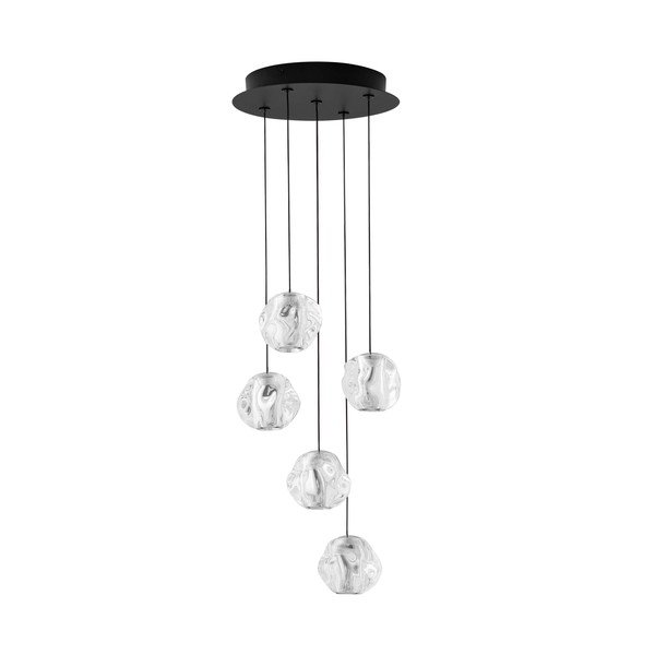 Mattmust metallist hämardatav LED-rippvalgusti akrüülklaasist varjuga, ø 30 cm Ifos - Nova Luce