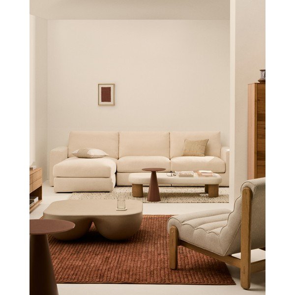 Beež šenillist nurgadiivan (vasak nurk) Alea - Kave Home-image-1