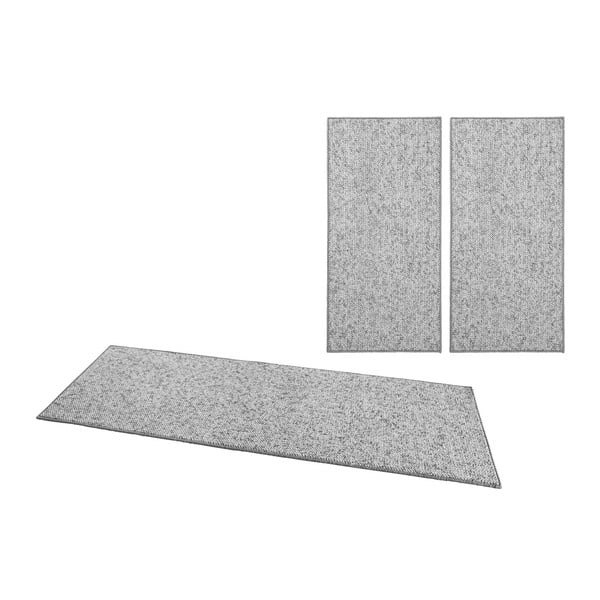 Sada 3 koberců BT Carpet Wolly v šedé barvě