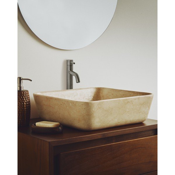 Beež kivist kraanikauss 40x40 cm Darnen - Kave Home-image-1