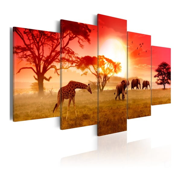 Vícedílný obraz na plátně Bimago Colours Of Africa, 100 x 200 cm