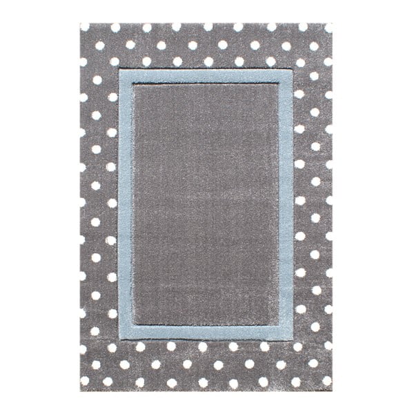 Modrošedý dětský koberec Happy Rugs Dots, 160x230 cm