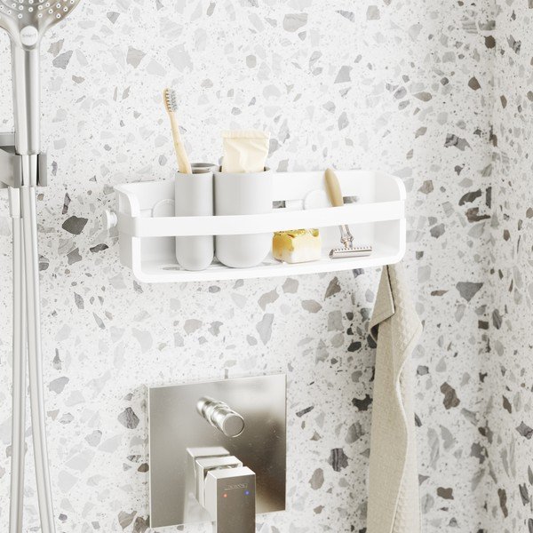 Valge isekandev plastikust vannitoa riiul Flex - Umbra-image-1