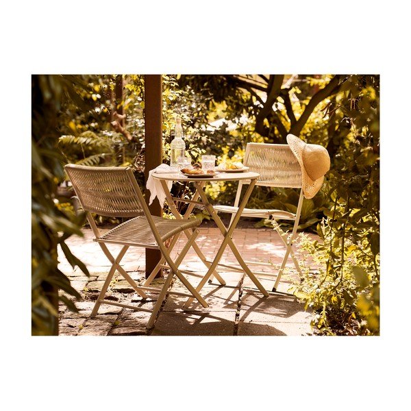 Beež metallist aia söögimööbli komplekt kahele Arcas - House Nordic-image-1