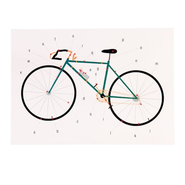 Prázdné narozeninové přání s obálkou Rex London Anatomy Of a Bicycle