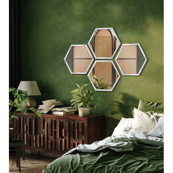 Seinapeeglid 4tk komplektis 35x40 cm Heksagon-image-1