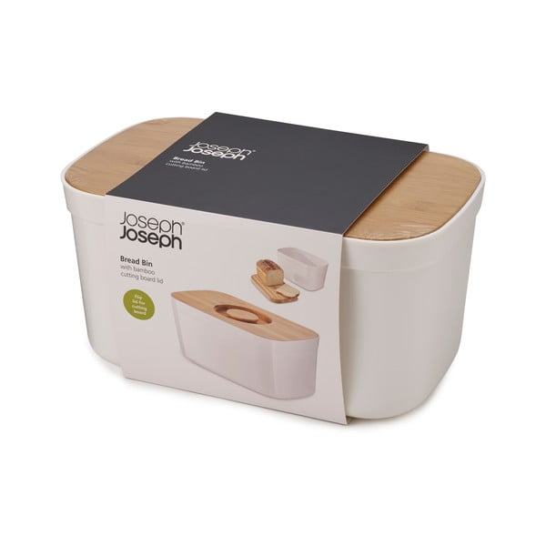 Valge leivakast puidust kaanega Prügikast - Joseph Joseph-image-1