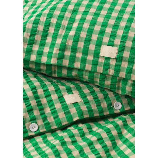 Roheline ja beež pikendatud krepp üheinimesevoodipesu 140x220 cm Bæk&Bølge - JUNA-image-3