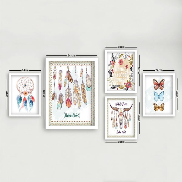 Maalid 5 tk komplektis Boho - Wallity-image-3