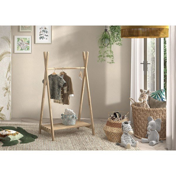Tammepuidust laste riidestange 74x132 cm Forrest - Vipack-image-1