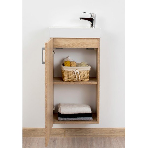 Puiduvärvi tammespooniga seinale valamuga segistita üksus  40x79 cm Oia – STOLKAR-image-3