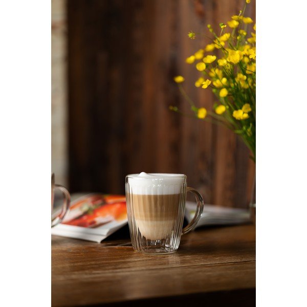 2 klaasist kruusid cappuccino jaoks (250 ml) komplektis Livio Duo - Vialli Design-image-1