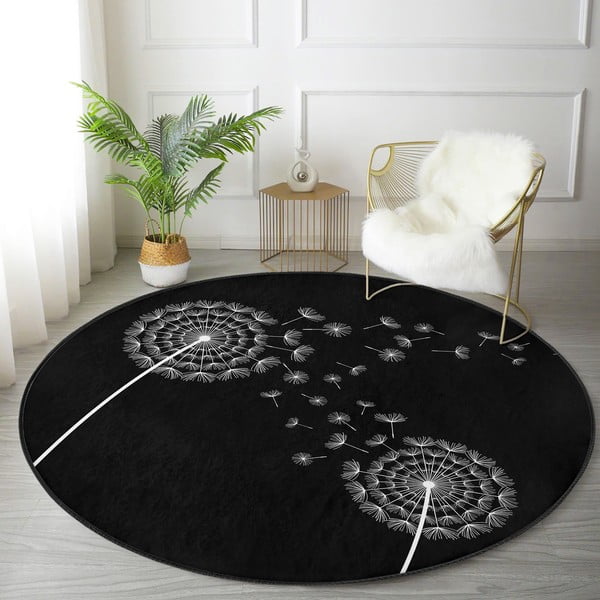 Must pestav ümmargune vaip, sobitub robottolmuimejaga ø 100 cm Comfort - Mila Home-image-3