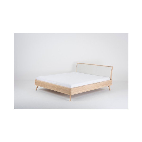 Valge/loomulik tammepuust kaheinimesevoodi 160x200 cm Ena - Gazzda-image-2