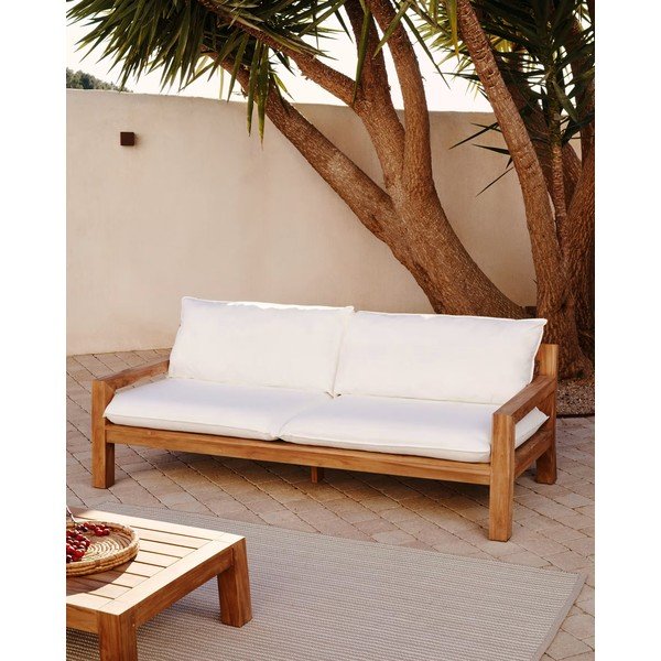 Valge aia diivan teakpuidust Forcanera - Kave Home-image-1