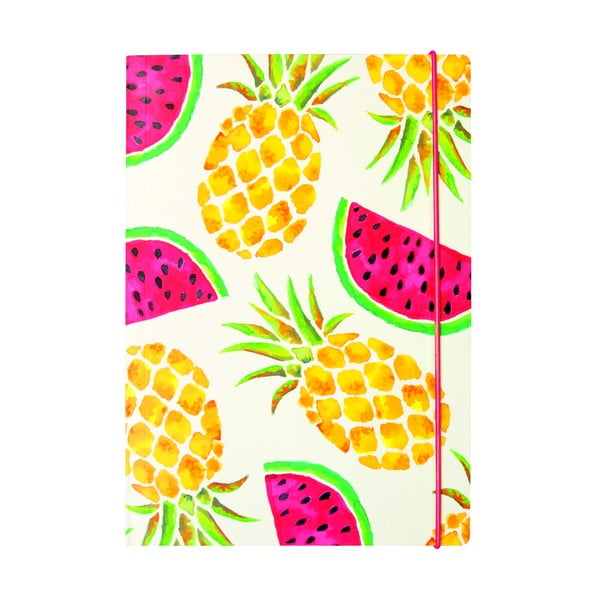 Linkovaný zápisník B5 Portico Designs Pineapple And Watermelon, 80 stránek