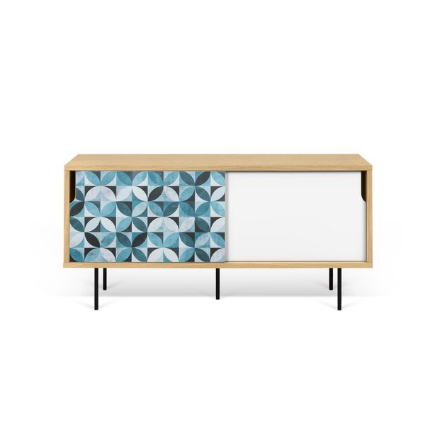 Malý TV stolek z dubového dřeva s kovovýma nohama TemaHome Dann Morocco