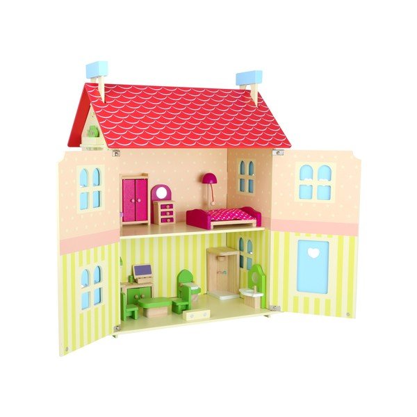 Dřevěný domeček s odnímatelnou střechou pro panenky Legler Doll-image-4