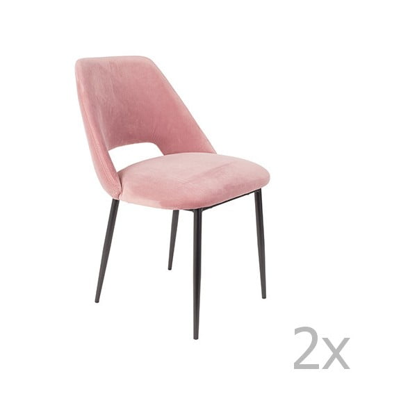 Sada 2 růžových židlí White Label Cinderella