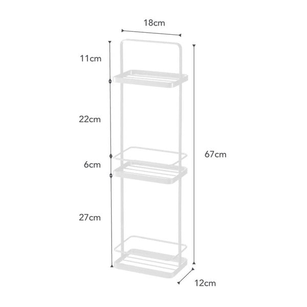 Valge vannitoa statiiv 3 riiuliga Takamtsu - YAMAZAKI-image-2