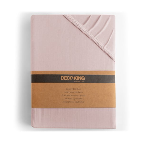 Heleroosa trikotaažist kummiga lina 180x200cm Amber – Restilo-image-4