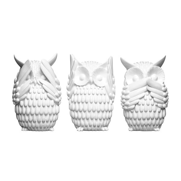 Sada 3 dekorativních sošek Owl
