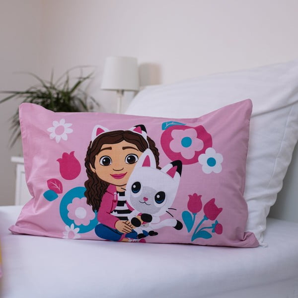 Roosa puuvillane laste voodipesu 100x135 cm Gabby's Dollhouse - Jerry Fabrics-image-3