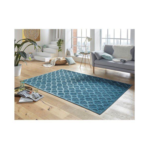 Sinine viskoosist vaip , 80 x 125 cm Bryon - Mint Rugs-image-1