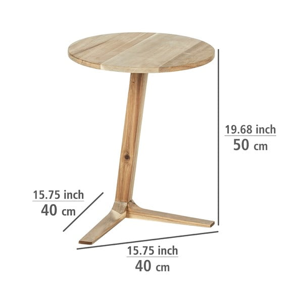 Ümmargune ümmargune kohvilaud akaatsiapuidust ø 40 cm Acina - Wenko-image-4