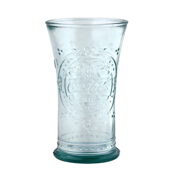 Čirá kónická sklenice z recyklovaného skla Dekor Cola, 300 ml