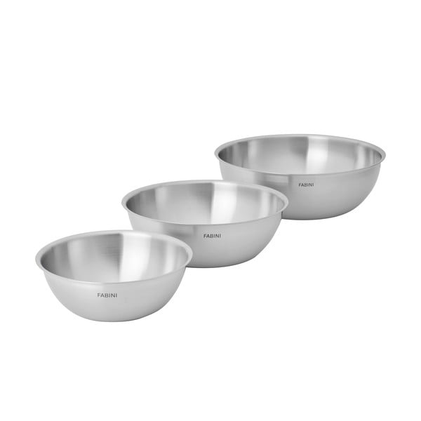 Hõbedased roostevabast terasest kausid 3tk komplektis ø 25,5 cm Lucca 3.0 - FABINI